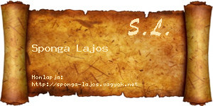 Sponga Lajos névjegykártya